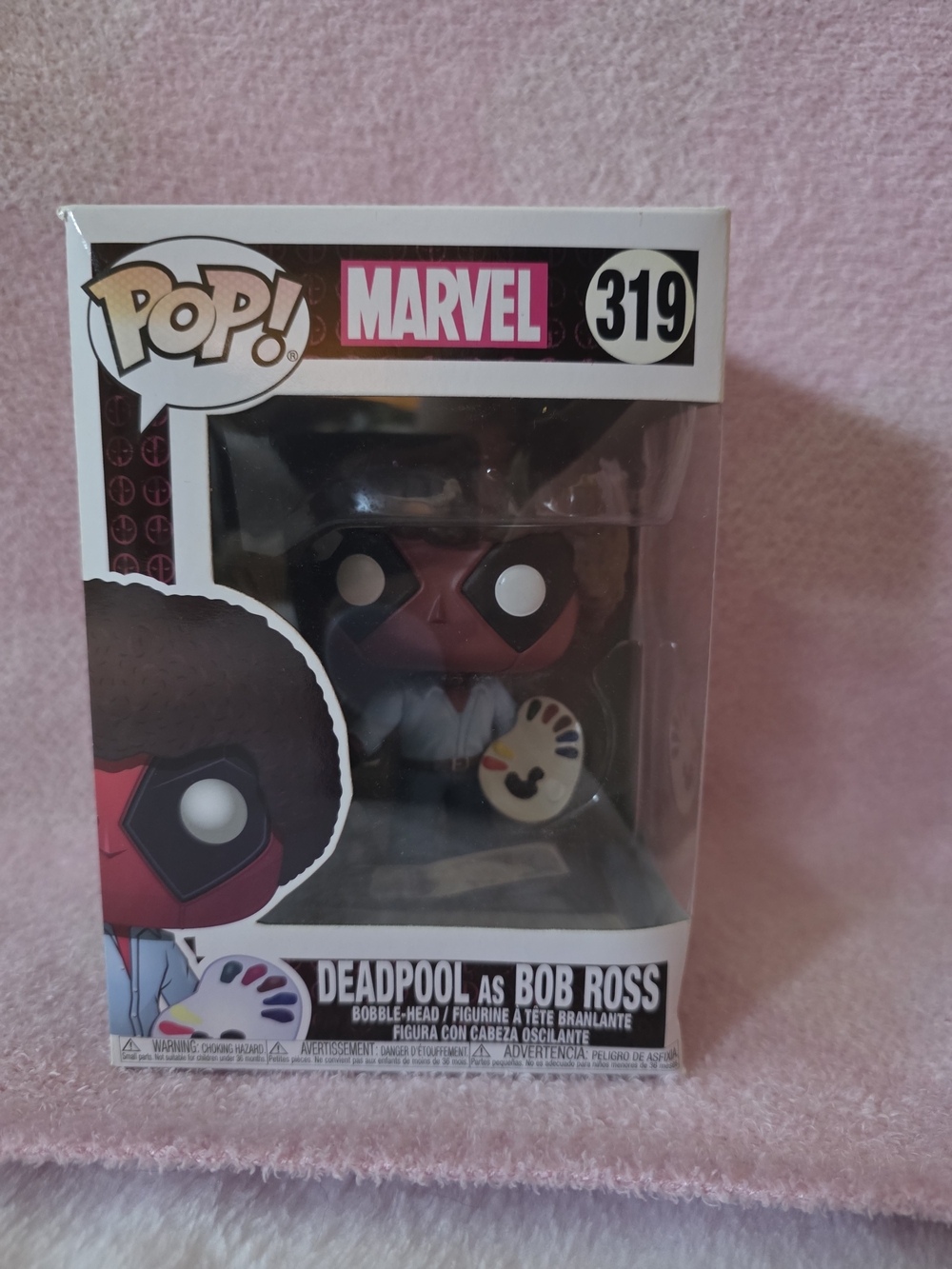 Funko Pop! Marvel Deadpool as Bob Ross #319 - Pink/Black